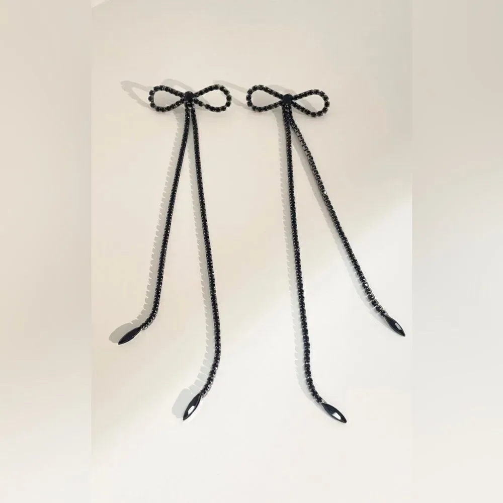 Zara Black Bow Dangle Hair Accessories